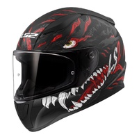 LS2 FF353 Rapid II (2XL) Kaiju Matte Black/Red/White Road Helmet