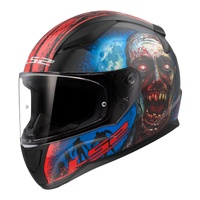 LS2 FF353 Rapid II (XL) Zombie Gloss Black/Red/White Road Helmet