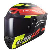 LS2 FF805C Thunder Carbon (2XL) Attack Matte Red/Hi-Vis Yellow Road Helmet