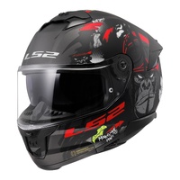 LS2 FF808 Stream II (S) Angry Monkey Matte Black/Red Road Helmet