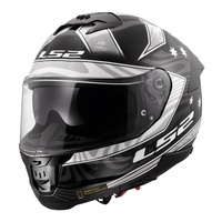 LS2 FF808 Stream II Galdam Helmet Black/White (M) Road Helmet