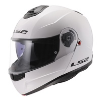 LS2 FF908 Strobe II Flip Front (L) White Road Helmet