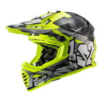 LS2 MX437 Fast Evo Mini (YM) Crusher Black/Grey/Hi-Vis Yellow Off-Road Helmet