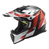 LS2 MX437 Fast Mini (S) Strike White/Red Off-Road Helmet