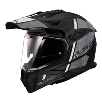 LS2 MX702 Pioneer II (2XL) Hill Matte Black/White Adventure Helmet