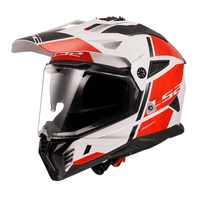 LS2 MX702 Pioneer II Hill Helmet White/Red (S)Adventure Helmet