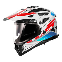 LS2 MX702 Pioneer II (L) Namib White/Red/Blue Adventure Helmet