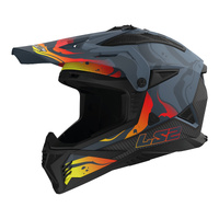 LS2 MX708 Fast II (3XL) Wash Dark Grey/Red Off-Road Helmet