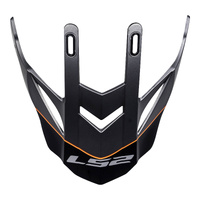 LS2 MX436 Pioneer Peak Element Matte Titanium/Orange Helmet Peaks