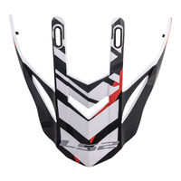 LS2 MX436 Pioneer Peak Xtreme Matte Black/White/Red Helmet Peaks