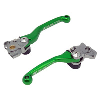 Zeta Green Brake/Clutch Pivot Lever Set for KAWASAKI KX250X 2021-2025