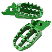 Zeta 57mm Green Alloy Ultrawide Footpegs for KAWASAKI KX250 2019-2025