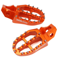 Zeta 57mm Orange Alloy Ultrawide Footpegs for GASGAS EC250F 2021-2023