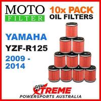 10 PACK MOTO MX OIL FILTERS YAMAHA YZFR125 YZF R125 2009-2014 ROAD SUPER BIKE