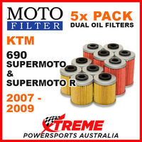 5 PACK MOTO MX OIL FILTERS KTM 690 SUPERMOTO R 690R 690cc 2007-2009 SPORTBIKE