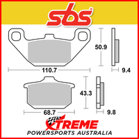 SBS Sintered Rear Brake Pads for Kawasaki GPZ 900 R (A1-A6) 84-89