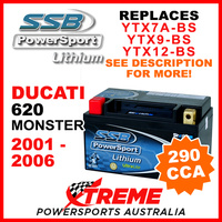 SSB 4-LFP14H-BS Ducati 620 Monster 2001-2006 Lithium Battery 290 CCA 12V