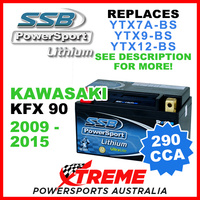 SSB 12V 290 CCA Kawasaki KFX90 KFX 90 2009-2015 LFP14H-BS Lithium Battery