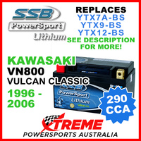 SSB 12V 290 CCA Kawasaki VN800 Vulcan Classic 1996-06 LFP14H-BS Lithium Battery