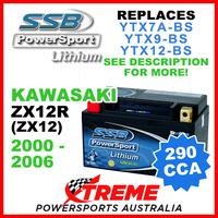 SSB 12V 290 CCA Kawasaki ZX-12R ZX12 2000-2006 LFP14H-BS Lithium Battery