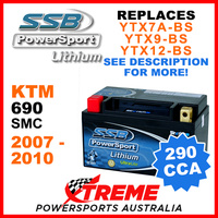 SSB 12V 290 CCA KTM 690 SMC 2007-2010 LFP14H-BS Lithium Battery