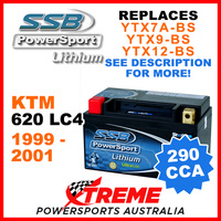 SSB 12V 290 CCA KTM 620 LC4 1999-2001 LFP14H-BS Lithium Battery