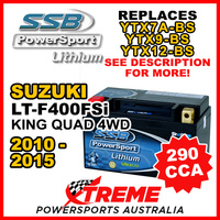 SSB 12V 290 CCA For Suzuki LT-F400FSi King Quad 4WD 10-15 LFP14H-BS Lithium Battery