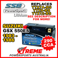 SSB 12V 290 CCA For Suzuki GSX550ES 1983-1986 LFP14H-BS Lithium Battery