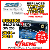 SSB 12V 290 CCA For Suzuki Inazuma 250 GW250 2014-2015 LFP14H-BS Lithium Battery