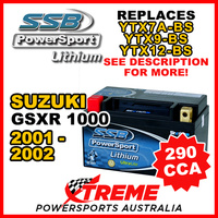 SSB 12V 290 CCA For Suzuki GSX-R1000 2001-2002 LFP14H-BS Lithium Battery