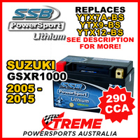 SSB 12V 290 CCA For Suzuki GSX-R1000 2005-2015 LFP14H-BS Lithium Battery