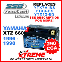SSB 12V 290 CCA Yamaha XTZ660 1996-1998 LFP14H-BS Lithium Battery