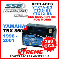 SSB 12V 290 CCA Yamaha TRX850 TRX 850 1996-2001 LFP14H-BS Lithium Battery