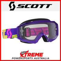Scott Purple/Yellow Hustle MX Goggles With Clear Lens Motocross Dirt Bike