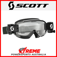 Scott Black/White Split OTG WFS Goggles With Clear Lens Motocross Dirt Bike