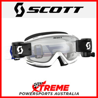 Scott White/Red Split OTG WFS Goggles With Clear Lens Motocross Dirt Bike