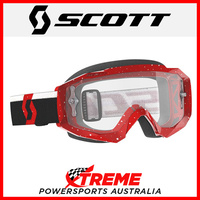 Scott Red/White Hustle X MX Goggles With Clear Lens Motocross Dirt Bike
