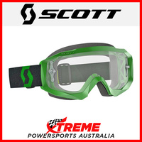 Scott Green/Black Hustle X MX Goggles With Clear Lens Motocross Dirt Bike