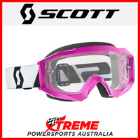 Scott Pink/Black Hustle X MX Goggles With Clear Lens Motocross Dirt Bike