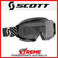Scott Black/White Hustle X MX Sand Dust Goggles With Grey Lens Motocross Bike