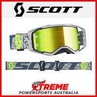 Scott Prospect Grey/Dark Grey Goggles With Yellow Chrome Lens MX Dirt Bike