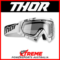 Thor Enemy Web White Black Goggles With Clear Lens MX Eyewear Motocross Bike Pro