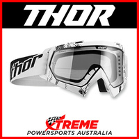 Thor Enemy Web White Black Goggles With Clear Lens MX Eyewear Motocross Bike Pro