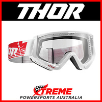 Thor Pro Conquer Red/White Goggles With Clear Lens MX Eyewear Motocross Bike Pro