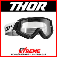 Thor Combat Black/White Goggles With Clear Lens MX Eyewear Motocross Bike Pro