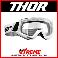 Thor Combat White/Black Goggles With Clear Lens MX Eyewear Motocross Bike Pro