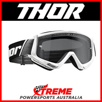Thor Combat Sand White/Black Goggles With Grey Smoke Lens MX Eyewear Motocross