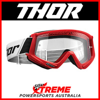 Thor Combat Youth Red/Black Goggles With Clear Lens MX Eyewear Motocross Bike