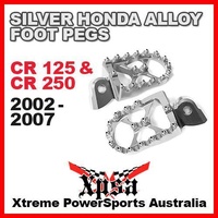 ALLOY FOOT PEGS HONDA CR 125 250 CR125 CR250 02-2007 SILVER DIRT BIKE MX MOTO X