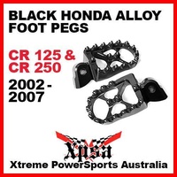 ALLOY FOOT PEGS HONDA CR 125 250 CR125 CR250 2002-2007 BLACK DIRT BIKE MX MOTO X